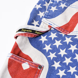 新品未使用品 Supreme シュプリーム 26SS フラッグ ダブルニー ペインターパンツ マルチカラー コットン サイズ32 中古 4b014177