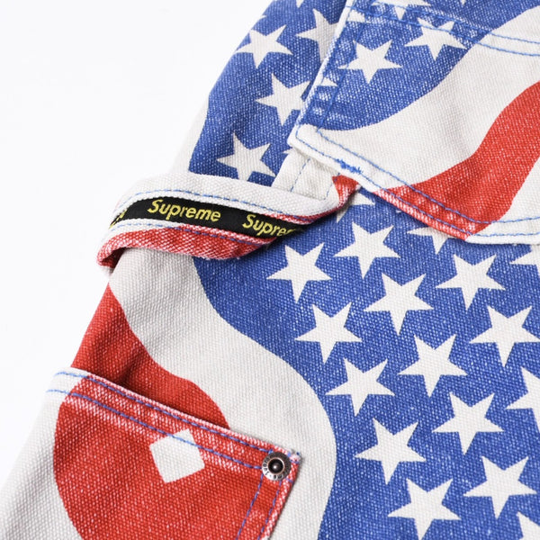 新品未使用品 Supreme シュプリーム 26SS フラッグ ダブルニー ペインターパンツ マルチカラー コットン サイズ32 中古 4b014177