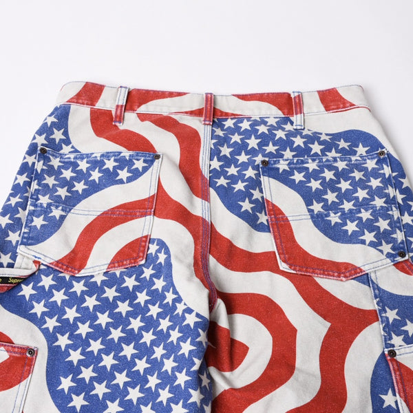 新品未使用品 Supreme シュプリーム 26SS フラッグ ダブルニー ペインターパンツ マルチカラー コットン サイズ32 中古 4b014177