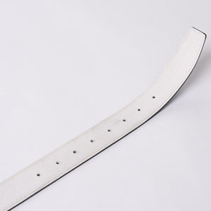 HERMES エルメス ベルト バックル Hロゴ ダイヤ □O刻 リバーシブル ブルー ホワイト サイズ90 シルバー金具 美品 中古 4b014028
