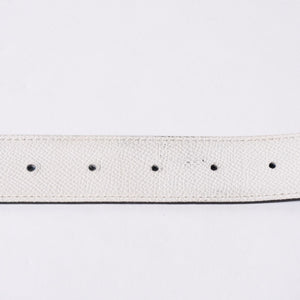 HERMES エルメス ベルト バックル Hロゴ ダイヤ □O刻 リバーシブル ブルー ホワイト サイズ90 シルバー金具 美品 中古 4b014028