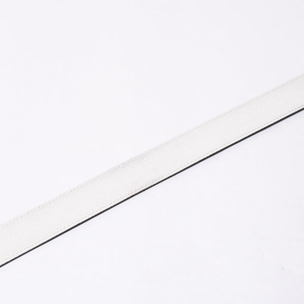 HERMES エルメス ベルト バックル Hロゴ ダイヤ □O刻 リバーシブル ブルー ホワイト サイズ90 シルバー金具 美品 中古 4b014028