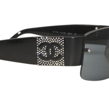 Load image into Gallery viewer, 極美品 CHANEL シャネル ハーフリム サングラス アイウェア 4117-B c.101/87 サイズ62□16 125 ココマーク ラインストーン 中古 4b014200