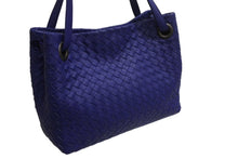 Load image into Gallery viewer, 極美品 BOTTEGA VENETA ボッテガヴェネタ イントレチャート スモール ガルダバッグ ハンドバッグ 405071 ブルー 中古 4b002667