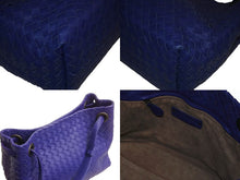 Load image into Gallery viewer, 極美品 BOTTEGA VENETA ボッテガヴェネタ イントレチャート スモール ガルダバッグ ハンドバッグ 405071 ブルー 中古 4b002667