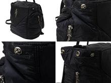 画像をギャラリービューアに読み込む, CHROME HEARTS クロムハーツ ラージダガー ナイロン切り替え レザーバックパック ブラック 美品 中古 4b003718