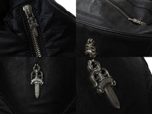 画像をギャラリービューアに読み込む, CHROME HEARTS クロムハーツ ラージダガー ナイロン切り替え レザーバックパック ブラック 美品 中古 4b003718