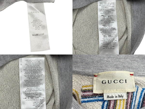 GUCCI childrens グッチ キッズ スウェットシャツ グレー １8/24m 543890 コットン 刺繍 犬 ドック 美品 中古 4b046206