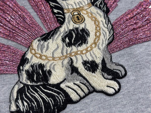 GUCCI childrens グッチ キッズ スウェットシャツ グレー １8/24m 543890 コットン 刺繍 犬 ドック 美品 中古 4b046206