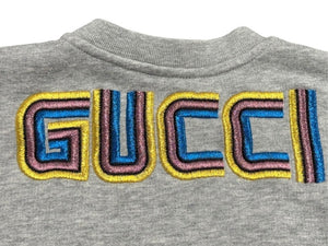 GUCCI childrens グッチ キッズ スウェットシャツ グレー １8/24m 543890 コットン 刺繍 犬 ドック 美品 中古 4b046206