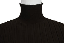 Load image into Gallery viewer, 極美品 PHOEBE PHILO フィービー ファイロ リブニットトップス プリーツ BK79 YV4532 705DK ブラウン サイズS 中古 4b005743