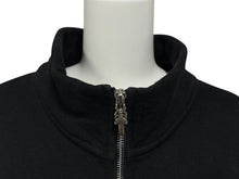 画像をギャラリービューアに読み込む, CHROME HEARTS クロムハーツ ハーフジップ スウェットシャツ サイズL セメタリークロス刺繍 ブラック ホワイト 美品 中古 4b009893