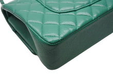 画像をギャラリービューアに読み込む, 新品同様 CHANEL シャネル Wフラップマトラッセ25 チェーンショルダーバッグ 30番台 キャビアスキン グリーン シルバー金具 中古 4b010762