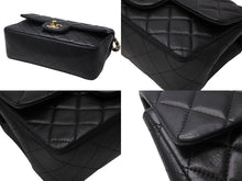 Load image into Gallery viewer, CHANEL シャネル ミニマトラッセ20 SフラップSチェーンショルダーバッグ ランダム番台 ラムスキン ブラック ゴールド金具 美品 中古 4b010496