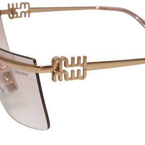 Very good condition MIUMIU Sunglasses 0MU 50ZS 75□0 125 Pink Gold Plastic Alloy Used 4a000010