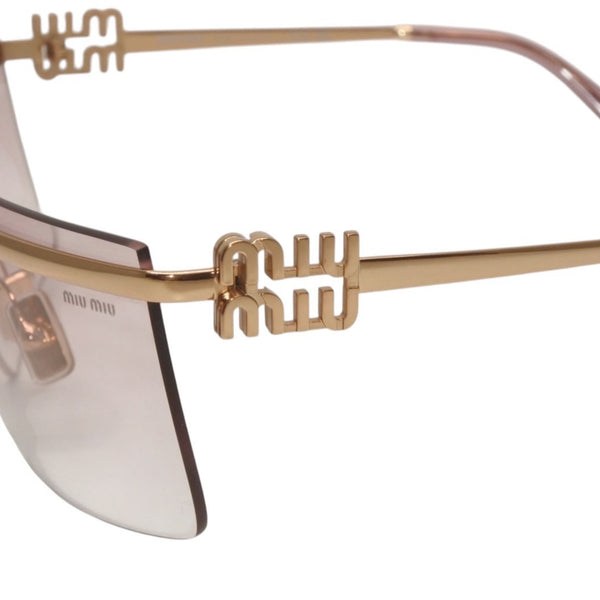 Very good condition MIUMIU Sunglasses 0MU 50ZS 75□0 125 Pink Gold Plastic Alloy Used 4a000010