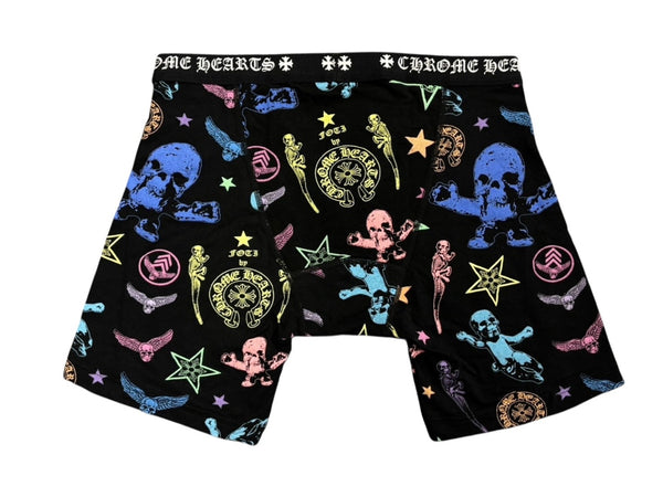 新品未使用 CHROME HEARTS クロムハーツ パンツ フォッティ FOTI ショートボクサーパンツ マルチカラー サイズL 中古 4b010423