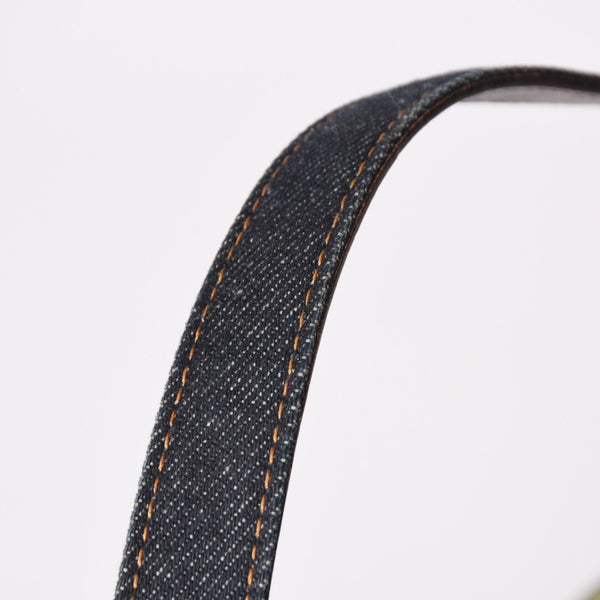 Very Good Condition FENDI Flower Denim Mamma Bucket Embroidery Embroidery Navy Silver Hardware 2384-26335-008 Used 4b012491
