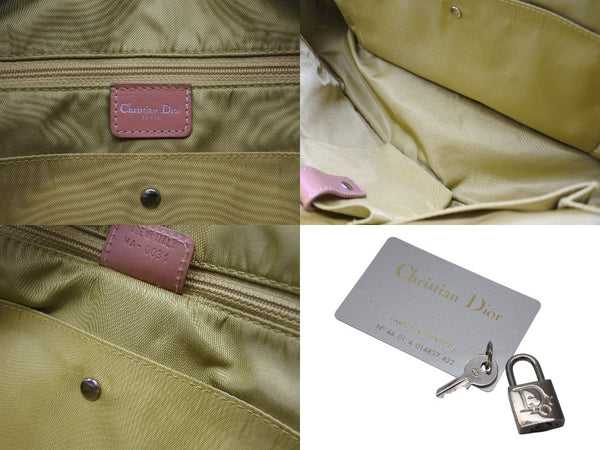 CHRISTIAN DIOR クリスチャンディオール ダブルサドルボウラーバッグ ハンドバッグ MA0031 デニム レザー ブルー ブラウン 美品 中古 4b010574