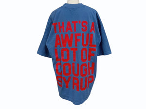 THAT'S A AWFUL LOT OF COUGH SYRUP Desto Dubb デスト ダブ tシャツ 半袖 サイズL ブルー レッド 美品 中古 010613