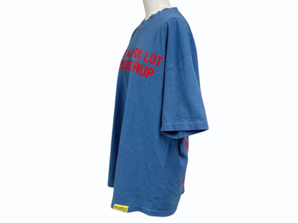 THAT'S A AWFUL LOT OF COUGH SYRUP Desto Dubb デスト ダブ tシャツ 半袖 サイズL ブルー レッド 美品 中古 010613