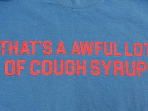 THAT'S A AWFUL LOT OF COUGH SYRUP Desto Dubb デスト ダブ tシャツ 半袖 サイズL ブルー レッド 美品 中古 010613