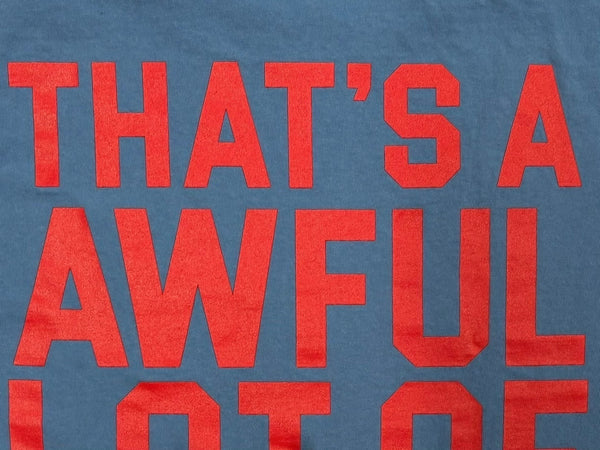 THAT'S A AWFUL LOT OF COUGH SYRUP Desto Dubb デスト ダブ tシャツ 半袖 サイズL ブルー レッド 美品 中古 010613