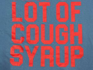 THAT'S A AWFUL LOT OF COUGH SYRUP Desto Dubb デスト ダブ tシャツ 半袖 サイズL ブルー レッド 美品 中古 010613