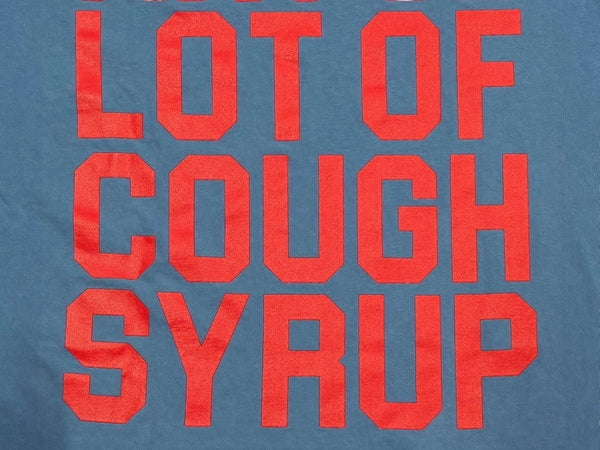 THAT'S A AWFUL LOT OF COUGH SYRUP Desto Dubb デスト ダブ tシャツ 半袖 サイズL ブルー レッド 美品 中古 010613