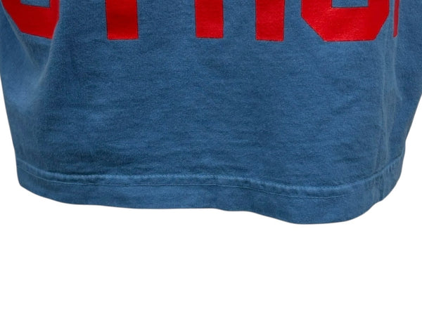 THAT'S A AWFUL LOT OF COUGH SYRUP Desto Dubb デスト ダブ tシャツ 半袖 サイズL ブルー レッド 美品 中古 010613