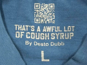 THAT'S A AWFUL LOT OF COUGH SYRUP Desto Dubb デスト ダブ tシャツ 半袖 サイズL ブルー レッド 美品 中古 010613