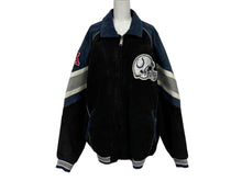 画像をギャラリービューアに読み込む, NFL エヌエフエル ヴィンテージ スタジャン ジャケット RN54163 スウェードレザー ブラック ブルー サイズXL 美品 中古 4b010621