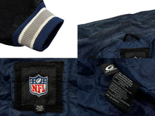 画像をギャラリービューアに読み込む, NFL エヌエフエル ヴィンテージ スタジャン ジャケット RN54163 スウェードレザー ブラック ブルー サイズXL 美品 中古 4b010621