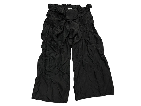 ISSEY MIYAKE FETE イッセイミヤケフェット プリーツ イージーワイドパンツ IF82FF234 ブラック シルク 美品 中古 4b010948