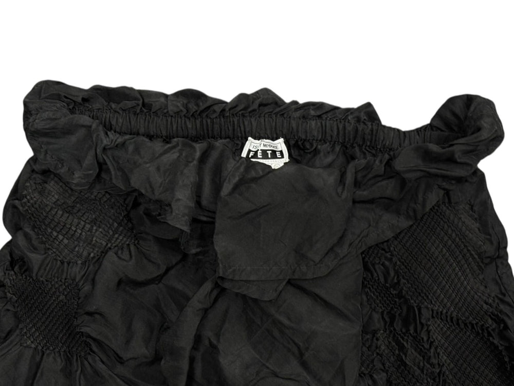 ISSEY MIYAKE FETE イッセイミヤケフェット プリーツ イージーワイドパンツ IF82FF234 ブラック シルク 美品 中古 4b010948
