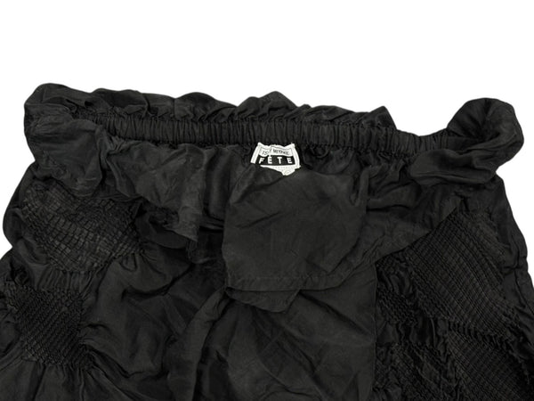 ISSEY MIYAKE FETE イッセイミヤケフェット プリーツ イージーワイドパンツ IF82FF234 ブラック シルク 美品 中古 4b010948
