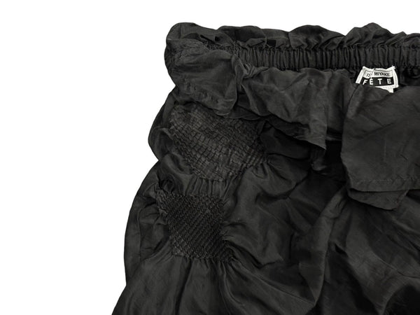 ISSEY MIYAKE FETE イッセイミヤケフェット プリーツ イージーワイドパンツ IF82FF234 ブラック シルク 美品 中古 4b010948