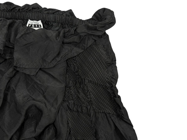 ISSEY MIYAKE FETE イッセイミヤケフェット プリーツ イージーワイドパンツ IF82FF234 ブラック シルク 美品 中古 4b010948