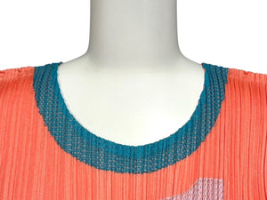 極美品 ISSEY MIYAKE イッセイミヤケ PLEATS PLEASE プリーツプリーズ 半袖カットソー PP81-JK551 サイズ3 オレンジ 中古 4b010943