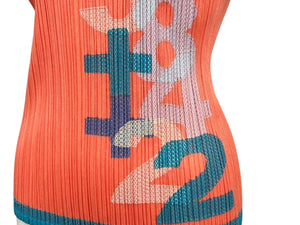 極美品 ISSEY MIYAKE イッセイミヤケ PLEATS PLEASE プリーツプリーズ 半袖カットソー PP81-JK551 サイズ3 オレンジ 中古 4b010943