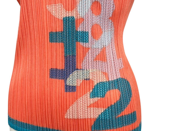 極美品 ISSEY MIYAKE イッセイミヤケ PLEATS PLEASE プリーツプリーズ 半袖カットソー PP81-JK551 サイズ3 オレンジ 中古 4b010943