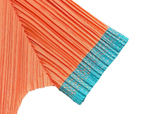 極美品 ISSEY MIYAKE イッセイミヤケ PLEATS PLEASE プリーツプリーズ 半袖カットソー PP81-JK551 サイズ3 オレンジ 中古 4b010943