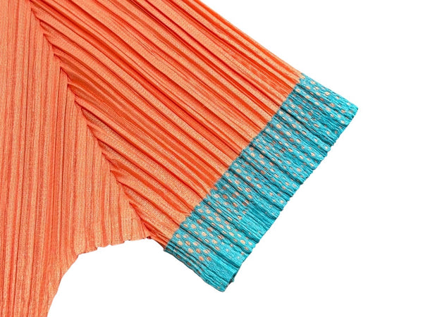 極美品 ISSEY MIYAKE イッセイミヤケ PLEATS PLEASE プリーツプリーズ 半袖カットソー PP81-JK551 サイズ3 オレンジ 中古 4b010943