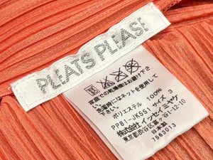 極美品 ISSEY MIYAKE イッセイミヤケ PLEATS PLEASE プリーツプリーズ 半袖カットソー PP81-JK551 サイズ3 オレンジ 中古 4b010943