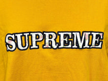 Load image into Gallery viewer, SUPREME シュプリーム 18FW Floral Logo Tee フローラルロゴ 半袖Tシャツ ゴールド コットン サイズL 美品 中古 4b010631