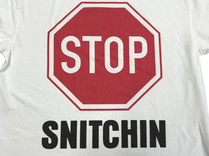 新品未使用品 AWGE STOP SNITCHIN A$AP ROCKY エイサップロッキー 半袖 Ｔシャツ ホワイト レッド コットン サイズL 中古 4b011195
