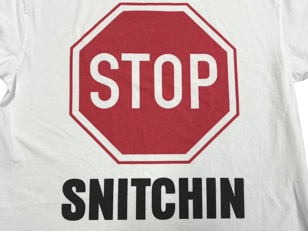 新品未使用品 AWGE STOP SNITCHIN A$AP ROCKY エイサップロッキー 半袖 Ｔシャツ ホワイト レッド コットン サイズL 中古 4b011195
