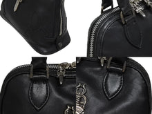 Load image into Gallery viewer, CHROME HEARTS クロムハーツ ハンドバッグ ダガージップ BSフレア ラージダガー ブラック レザー シルバー925 美品 中古 4b010698
