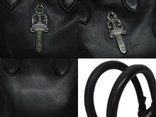 Load image into Gallery viewer, CHROME HEARTS クロムハーツ ハンドバッグ ダガージップ BSフレア ラージダガー ブラック レザー シルバー925 美品 中古 4b010698