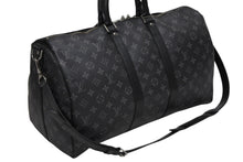 画像をギャラリービューアに読み込む, 極美品 LOUIS VUITTON ルイヴィトン エクリプス キーポル バンドリエール45 ボストンバッグ M40569 シルバー金具 ブラック 中古 4b010733